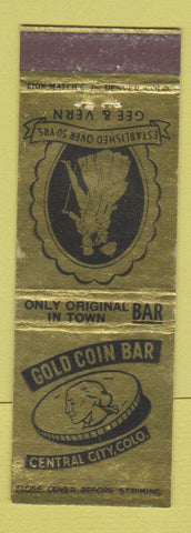 Matchbook Cover - Gold Coin Bar Central City Colorado