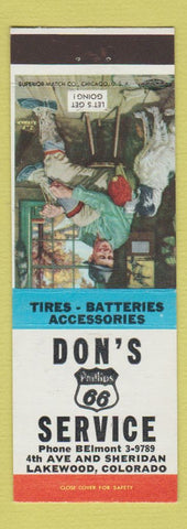 Matchbook Cover - Don's Phillips 66 oil gas Lakewood Colorado