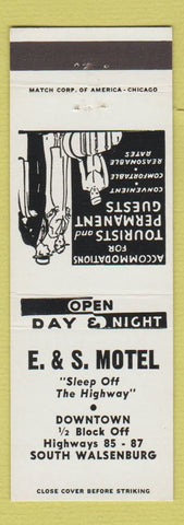 Matchbook Cover - E&S Motel South Walsenburg Colorado