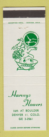 Matchbook Cover - Harveys Flowers Denver Colorado
