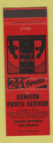Matchbook Cover - Denrich Photo Service Idaho Springs CO Kodak RED