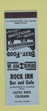 Matchbook Cover - Rock Inn Bar Cafe Castle Rock Colorado BLUE
