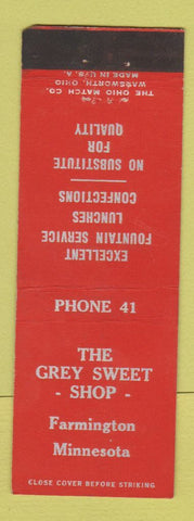 Matchbook Cover - Grey Sweet Shop Farmington MN