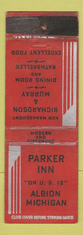 Matchbook Cover - Parkin Inn Albion MI WORN