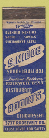 Matchbook Cover - Rodin's Restaurant Chicago? WORN