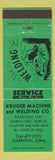 Matchbook Cover - Kruger Machine and Welding Company Garrison IA