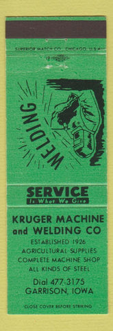 Matchbook Cover - Kruger Machine and Welding Company Garrison IA