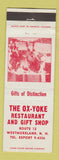 Matchbook Cover - Ox Yoke Restaurant Westmoreland NH