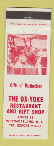 Matchbook Cover - Ox Yoke Restaurant Westmoreland NH