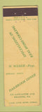Matchbook Cover - Oakbrook Diner Reading PA Federal
