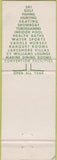 Matchbook Cover - Northernaire Three Lakes WI WEAR