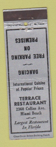 Matchbook Cover - Terrace Restaurant Miami Beach FL