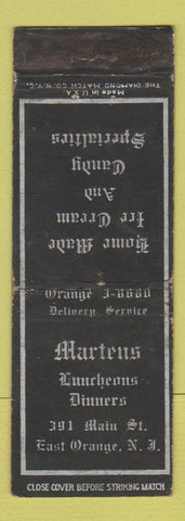 Matchbook Cover - Martens Lunch East Orange NJ WEAR