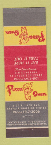 Matchbook Cover - Pizza Oven Denver Colorado feature