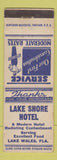 Matchbook Cover - Lake Shore Hotel Lake Wales FL