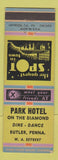 Matchbook Cover - Park Hotel Butler PA