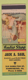 Matchbook Cover Jack Saul Radio Electric Repair Harrisburg PA Terry Says girlie