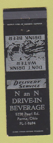 Matchbook Cover - N and N Drive In Beverage Parma OH