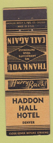 Matchbook Cover - Haddon Hall Hotel Denver Colorado