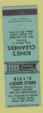 Matchbook Cover - King's Cleaners Bill's Liquor Los Nietos CA