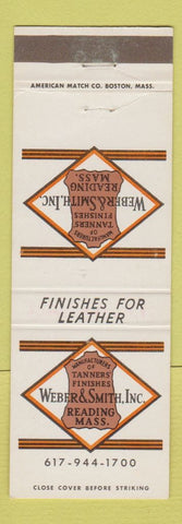 Matchbook Cover - Weber & Smith Leather Finishes Reading MA