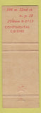Matchbook Cover - Mercurio New York City