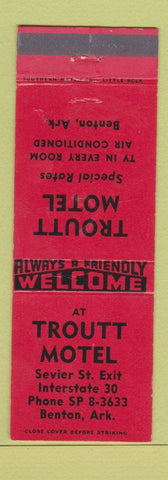 Matchbook Cover - Troutt Motel Benton AR