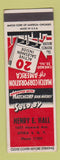 Matchbook Cover - Henry Hall Match Corp of America Dealer Utica NY