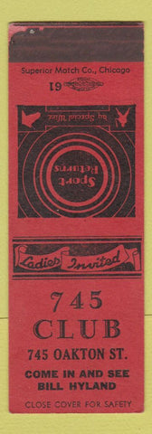 Matchbook Cover - 745 Club Bill Hyland SAMPLE WEAR