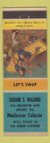 Matchbook Cover - Eugene Washer Match Collector Joliet IL pinup #1