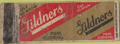 Matchbook Cover - Lildners Mens Clothes POOR