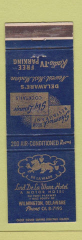 Matchbook Cover - Lord De La Warr Hotel Wilmington DE