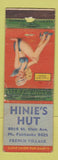 Matchbook Cover - Hinie's Hut pinup WORN