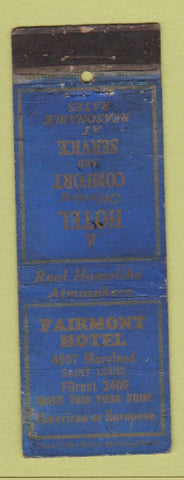 Matchbook Cover - Fairmont Hotel St Louis MO WORN