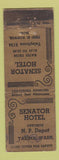 Matchbook Cover - Senator Hotel Yakima WA ADVANCE WEAR
