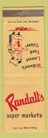 Matchbook Cover - Randall's Super Market sGrocery
