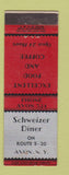 Matchbook Cover - Schweizer Diner Avon NY