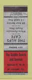 Matchbook Cover - Alps Cafe Gaddis Courts Motel Mount Pleasant TX