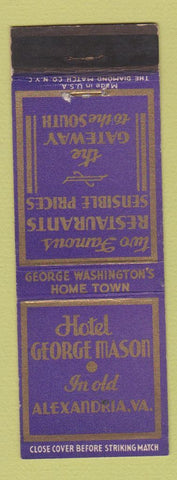Matchbook Cover - Hotel George Mason Alexandria VA WEAR