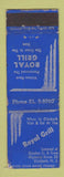 Matchbook Cover - Royal Grill Elizabeth NJ WEAR