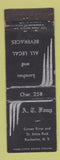 Matchbook Cover - AT Fang Rochester NY restaurant WEAR