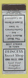 Matchbook Cover - Princess Sweet Shop Iowa Falls IA
