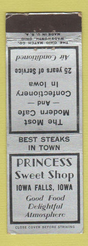Matchbook Cover - Princess Sweet Shop Iowa Falls IA