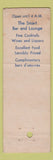 Matchbook Cover - Blue Room New York City WORN