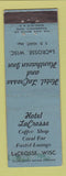 Matchbook Cover - Hotel LaCrosse WI WEAR