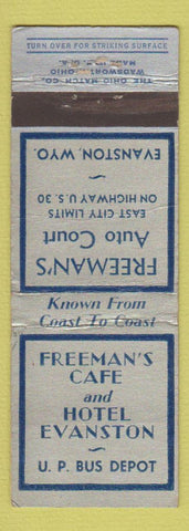 Matchbook Cover - Freeman's Cafe Hotel Evanston WY