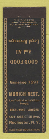 Matchbook Cover - Munich Restaurant Rochester NY