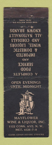 Matchbook Cover - Mayflower Wine and Liquor Washington DC?