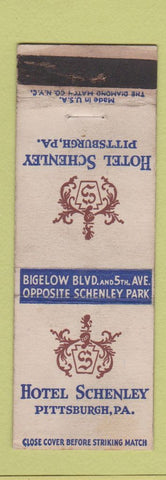 Matchbook Cover - Hotel Schenley Pittsburgh PA WEAR