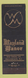 Matchbook Cover - Wayland Manor Providence RI